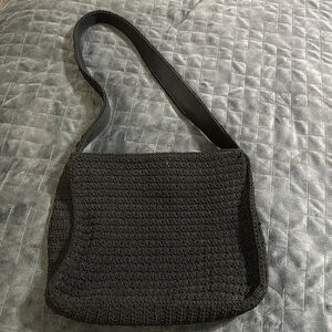 Villager A Liz Claiborne Company Black Crochet‎ Shoulder Bag